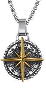 Compass Pendant Gold Necklace