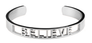 Believe Affirmation Bold Bangle Bracelet