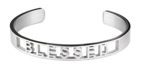 Blessed Affirmation Bold Bangle Bracelet