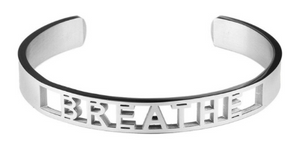 Breathe Affirmation Bold Bangle Bracelet