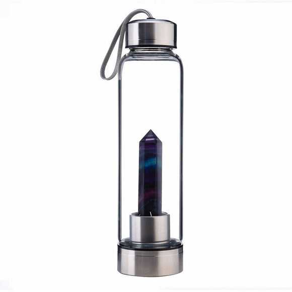 Colourful Fluorite Crystal Stainless Steel Water Bottle