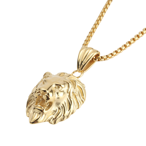 Gold Lion Pendant Necklace