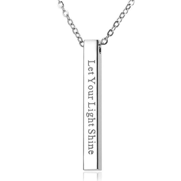 Let Your Light Shine Pendant Affirmation Necklace