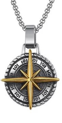 Compass Pendant Gold Necklace