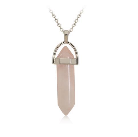 Rose Quartz Pendant Sterling Silver Necklace