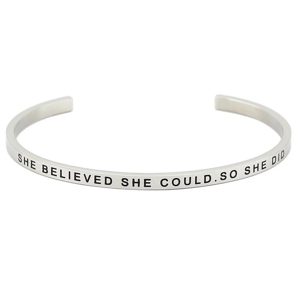 She Believed She Could So She Did Affirmation Bracelet